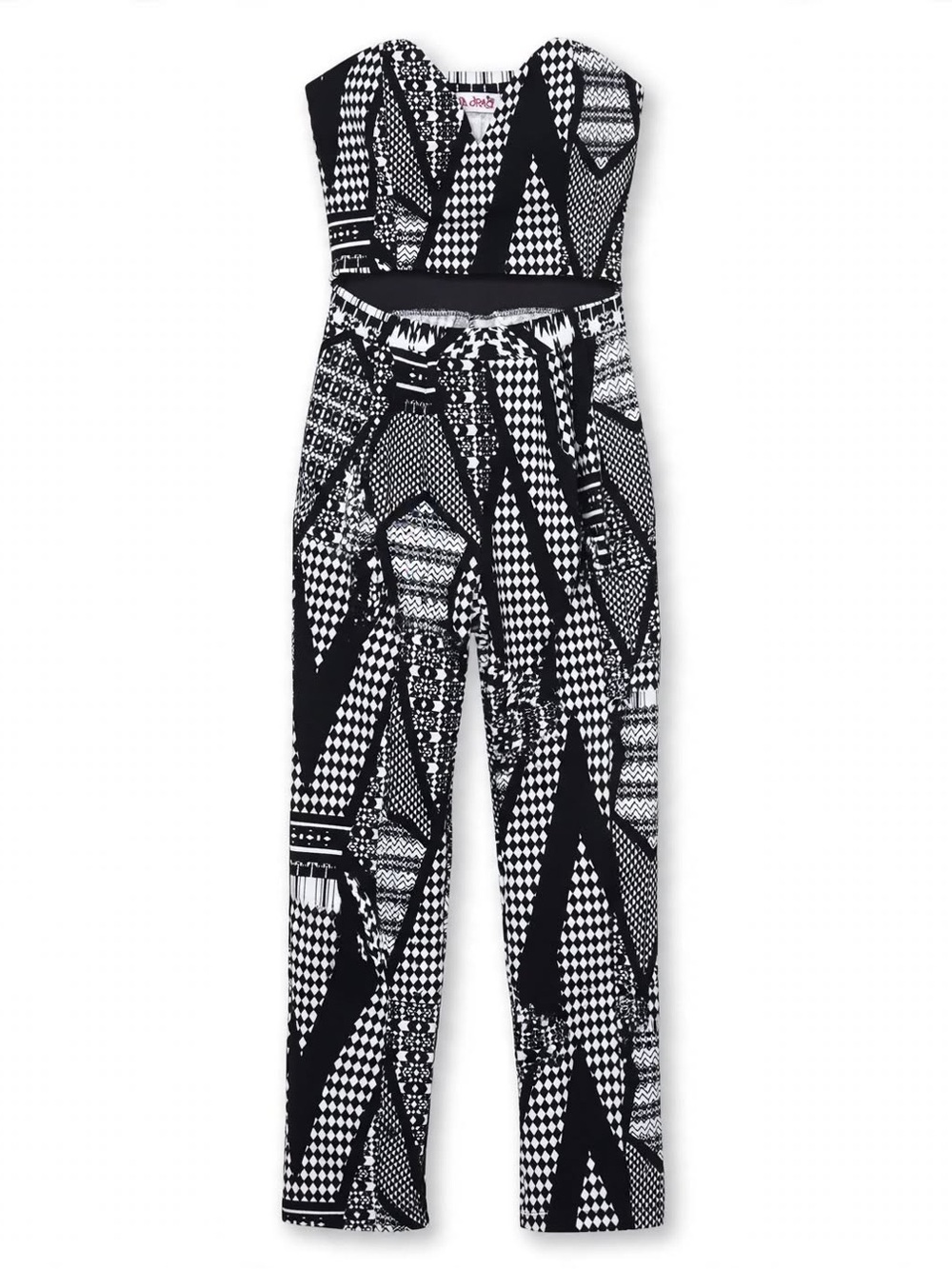 Black & White Geometric Sleeveless Woman’s Romper Size Small Like New